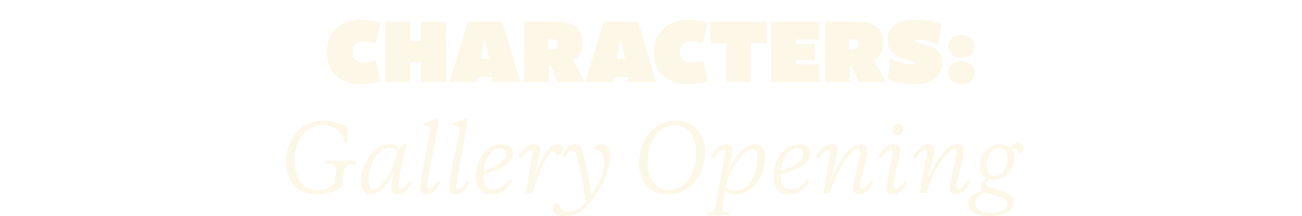 Characters: Gallery Opening